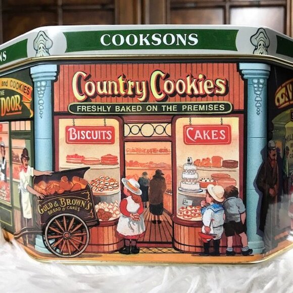 NWOT Vintage Silver Crane Co Old English Arcade (Made in England) Octagonal Tin - Picture 13 of 16